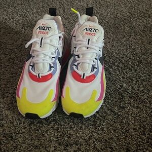 Nike Kids Air Max 270 React White Yellow Red Sneakers